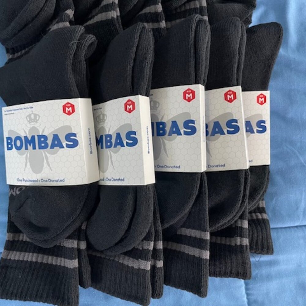 MEDIUM Bombas Socks x 10 pairs BUNDLE Half Calf Black NEW Womens ATHLETIC GOTH - Picture 10 of 10
